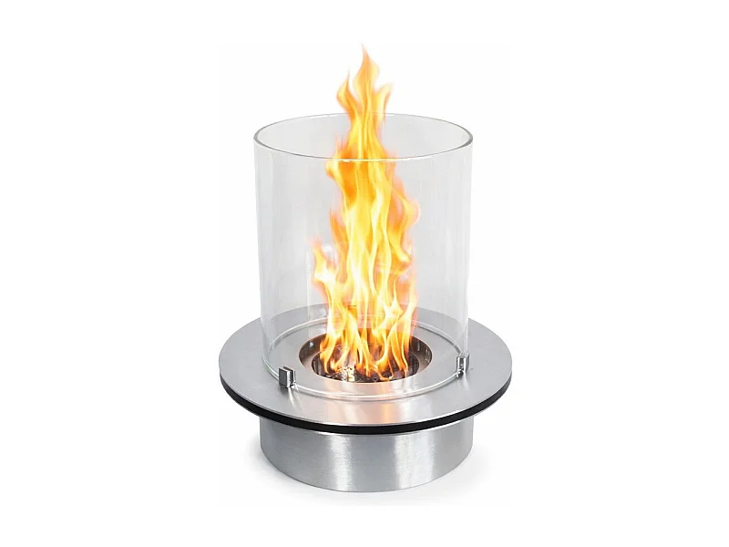 Quemador redondo con cristal para chimenea de bioetanol, biochimenea de acero inoxidable, 3 lt diámetro 35 cm
