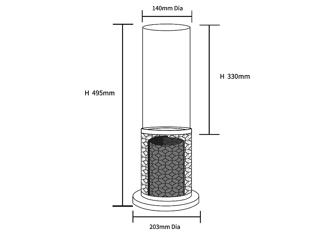 TOLOSA Black Gold bioethanolpejs, bordpejs, D20 x H49,5, indendørs og udendørs
