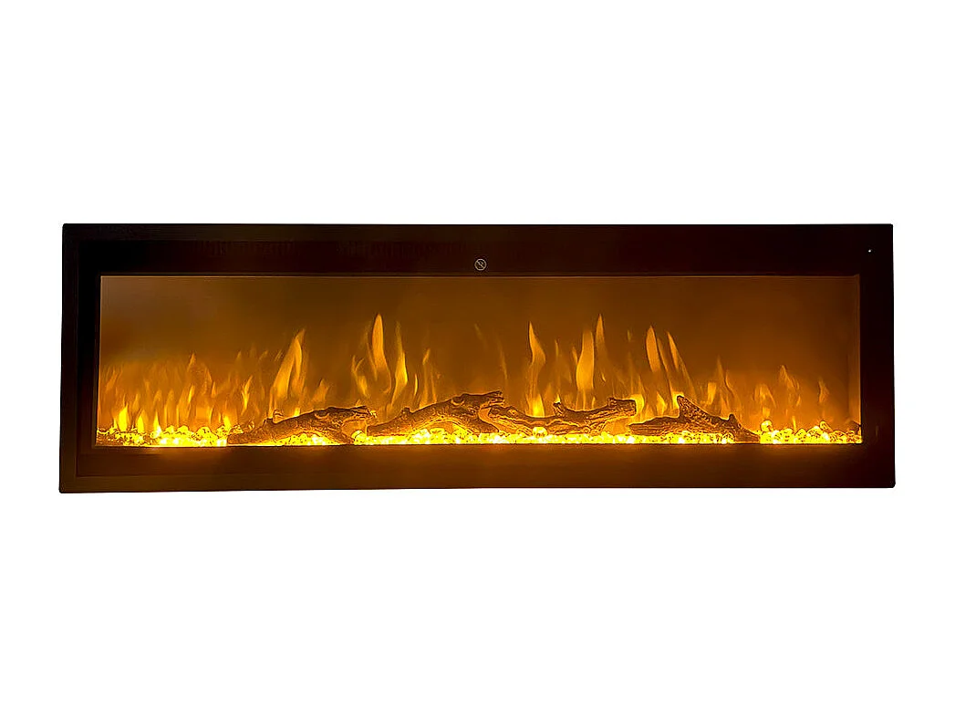 Camino elettrico caminetto da parete a incasso frontale CHICAGO130 L127 x P14 x H45