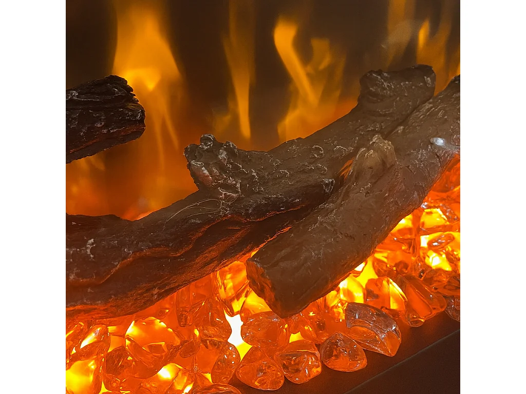 Camino elettrico caminetto da parete a incasso frontale CHICAGO130 L127 x P14 x H45