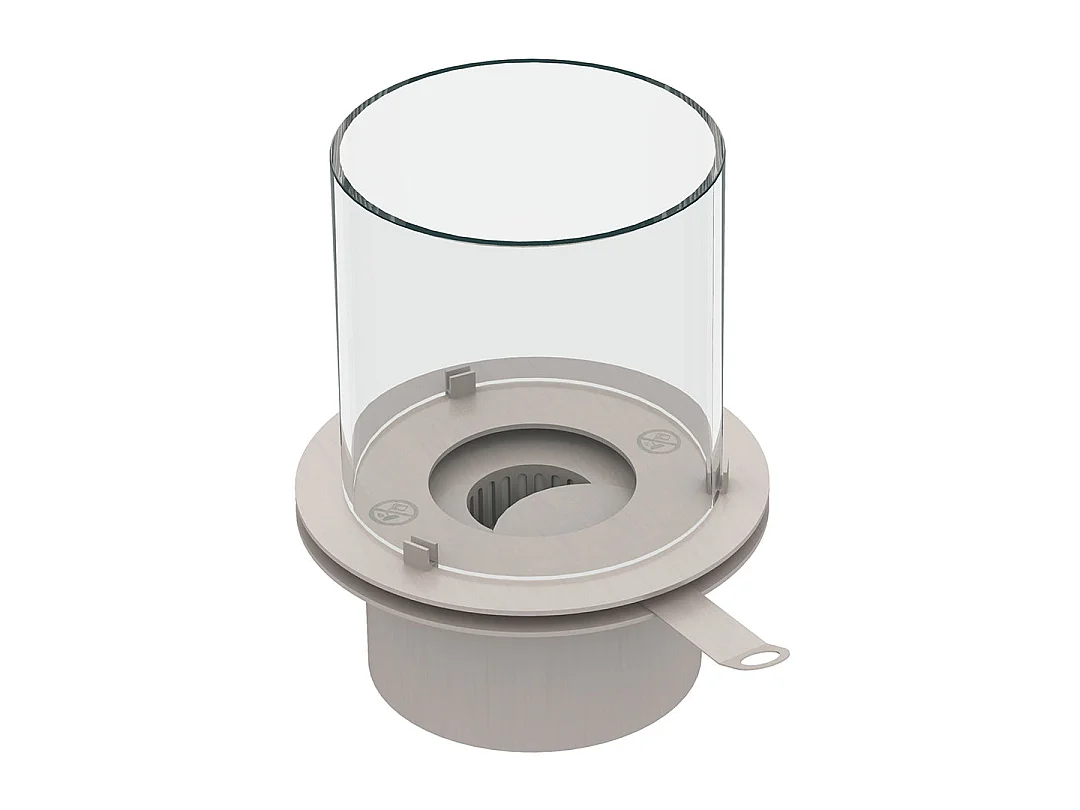 STROMBOLI Bioethanol-Kamin in Perlweiß, freistehende Feuerschale für den Innen- und Außenbereich, Durchmesser 60 x Höhe 56