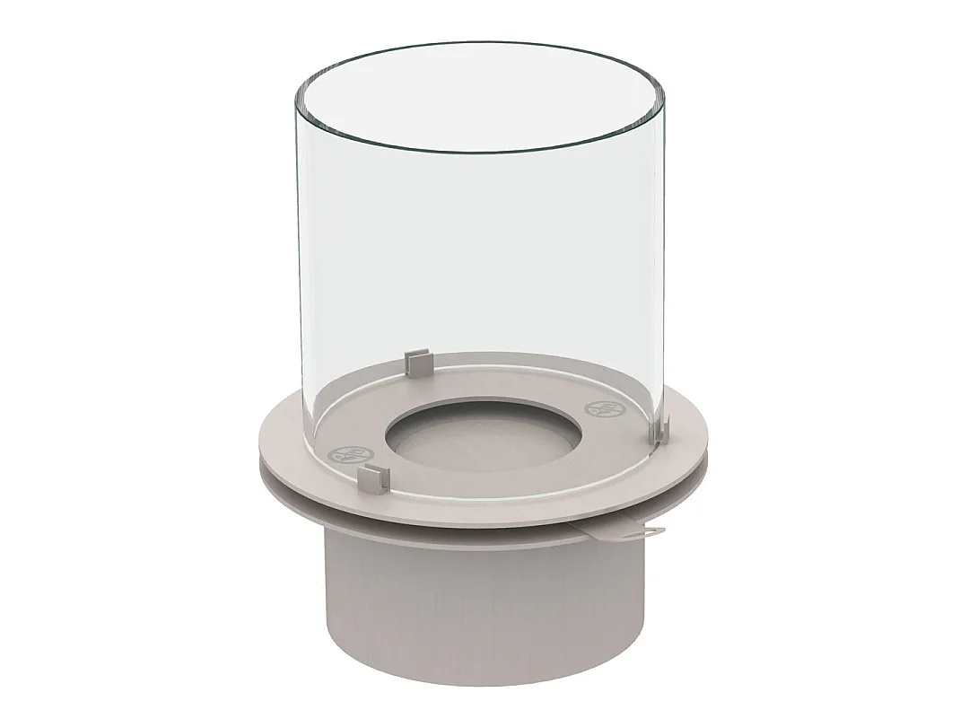 STROMBOLI Bioethanol-Kamin in Perlweiß, freistehende Feuerschale für den Innen- und Außenbereich, Durchmesser 60 x Höhe 56