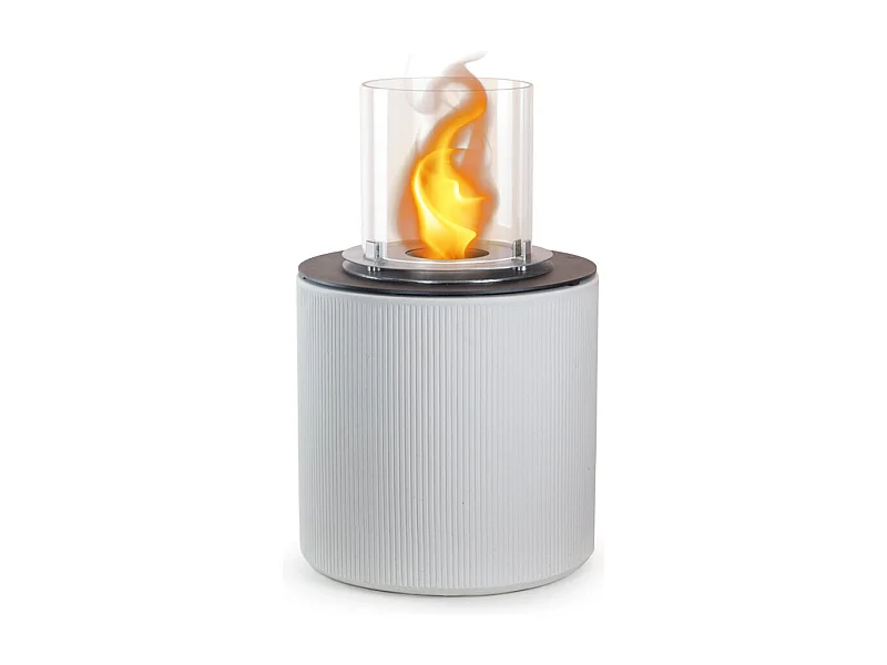 Chimenea de bioetanol MODIGLIANI Blanco Perla, brasero de suelo para interior y exterior, d.36 x h.56