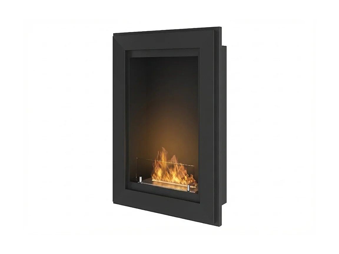 Caminetto a Bioetanolo Frame 550 SimpleFire da incasso con Vetro - Nero Opaco
