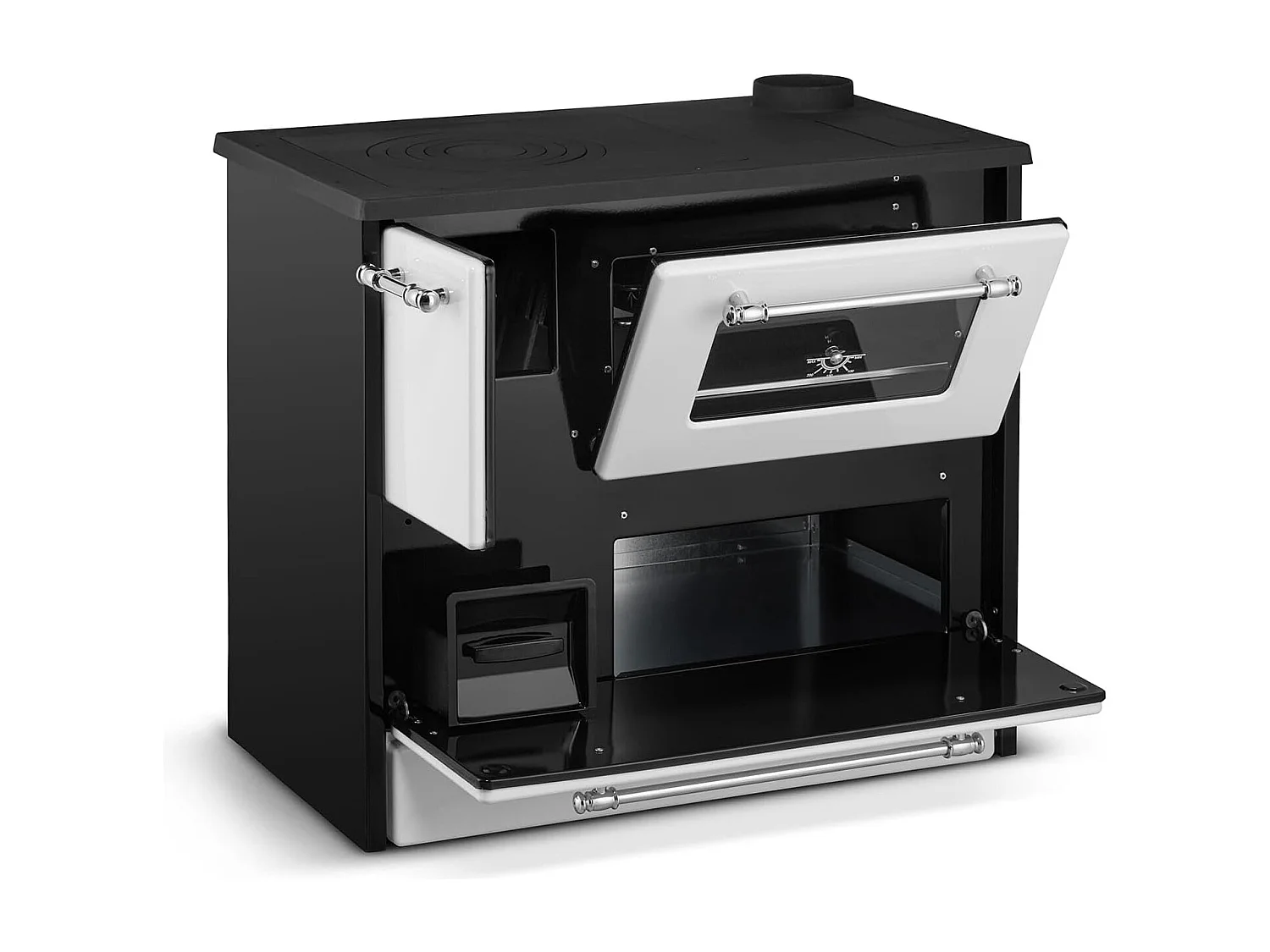 Fogão de cozinha a lenha 9 Kw Cappuccino Beatrice L87xD51xH79 Ecodesign