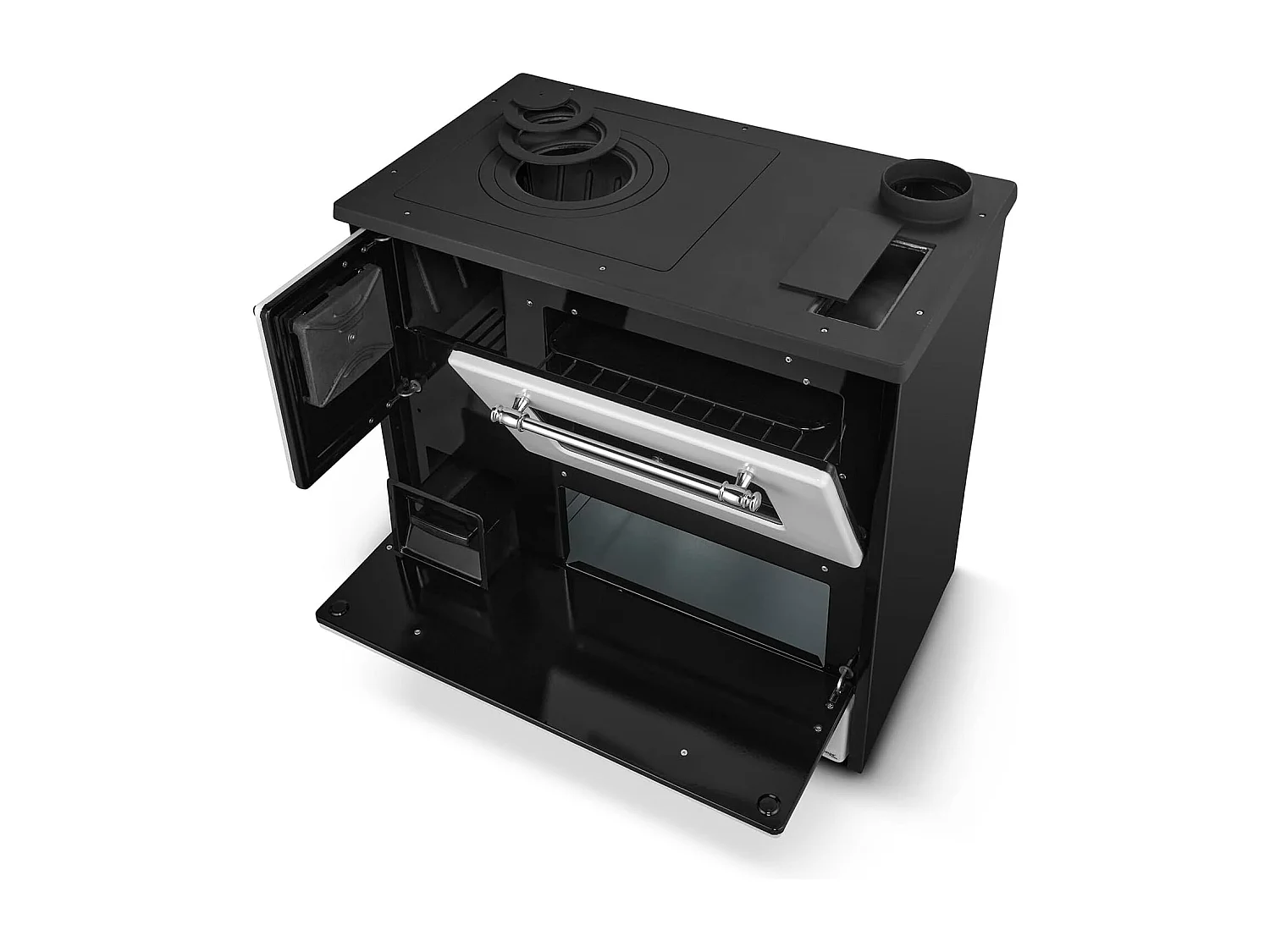 Fogão de cozinha a lenha 9 Kw Cappuccino Beatrice L87xD51xH79 Ecodesign