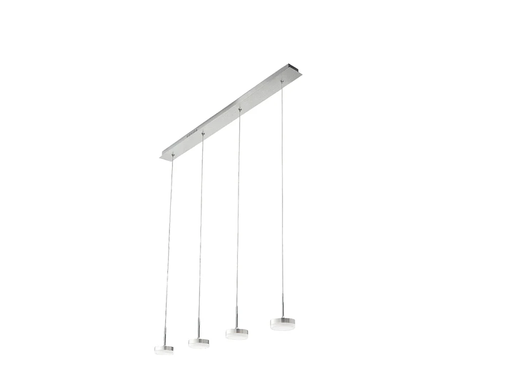 Fabas Luce Dunk 4-light pendant lamp - 32W dimmable LED - Brushed Aluminum Linear design