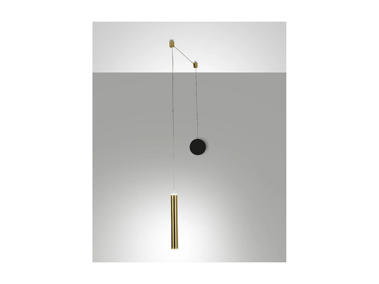 Suspension décentralisée Prado en laiton - Fabas Luce - LED 6,5W à intensité variable - Montage décentralisé