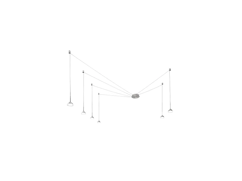 Lámpara colgante LED Isabella 48W 3000K regulable Ø350 cm Aluminio satinado - Regulador de luz inteligente integrado