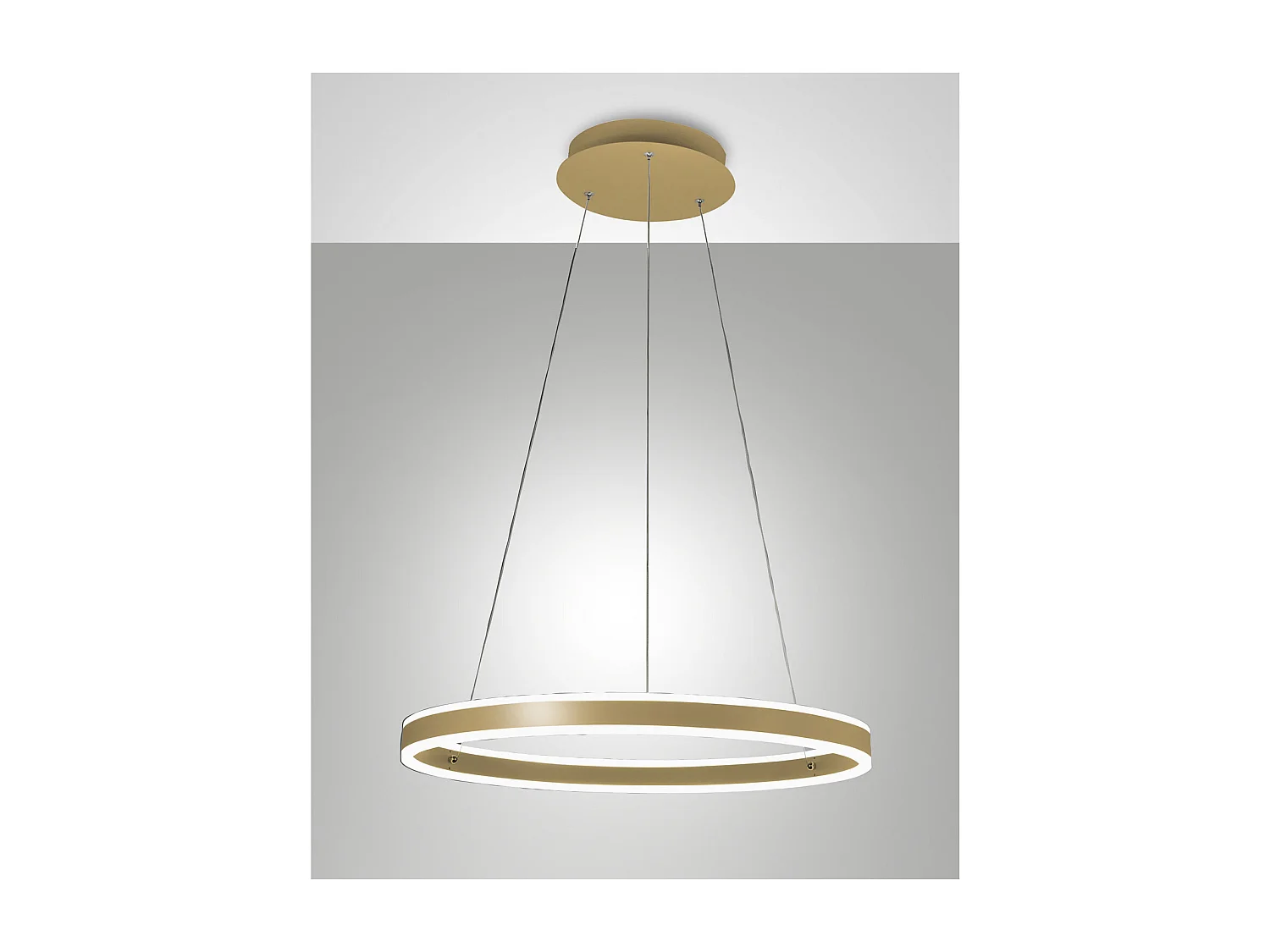 Lámpara colgante LED Palau 60W 3000K regulable Ø60cm Oro Mate - Diseño moderno en metal y metacrilato