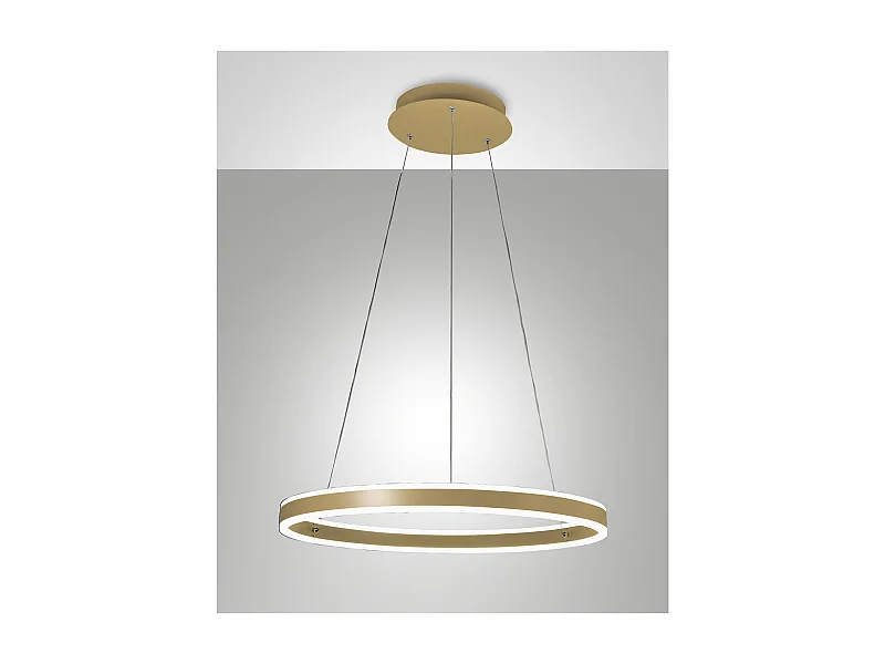 Lámpara colgante LED Palau 60W 3000K regulable Ø60cm Oro Mate - Diseño moderno en metal y metacrilato