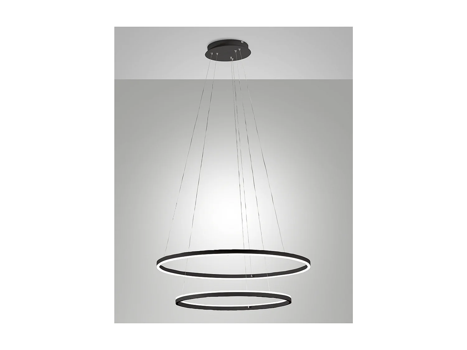 Lámpara colgante LED GIOTTO 65W negra 3508-48-101 Fabas Luce
