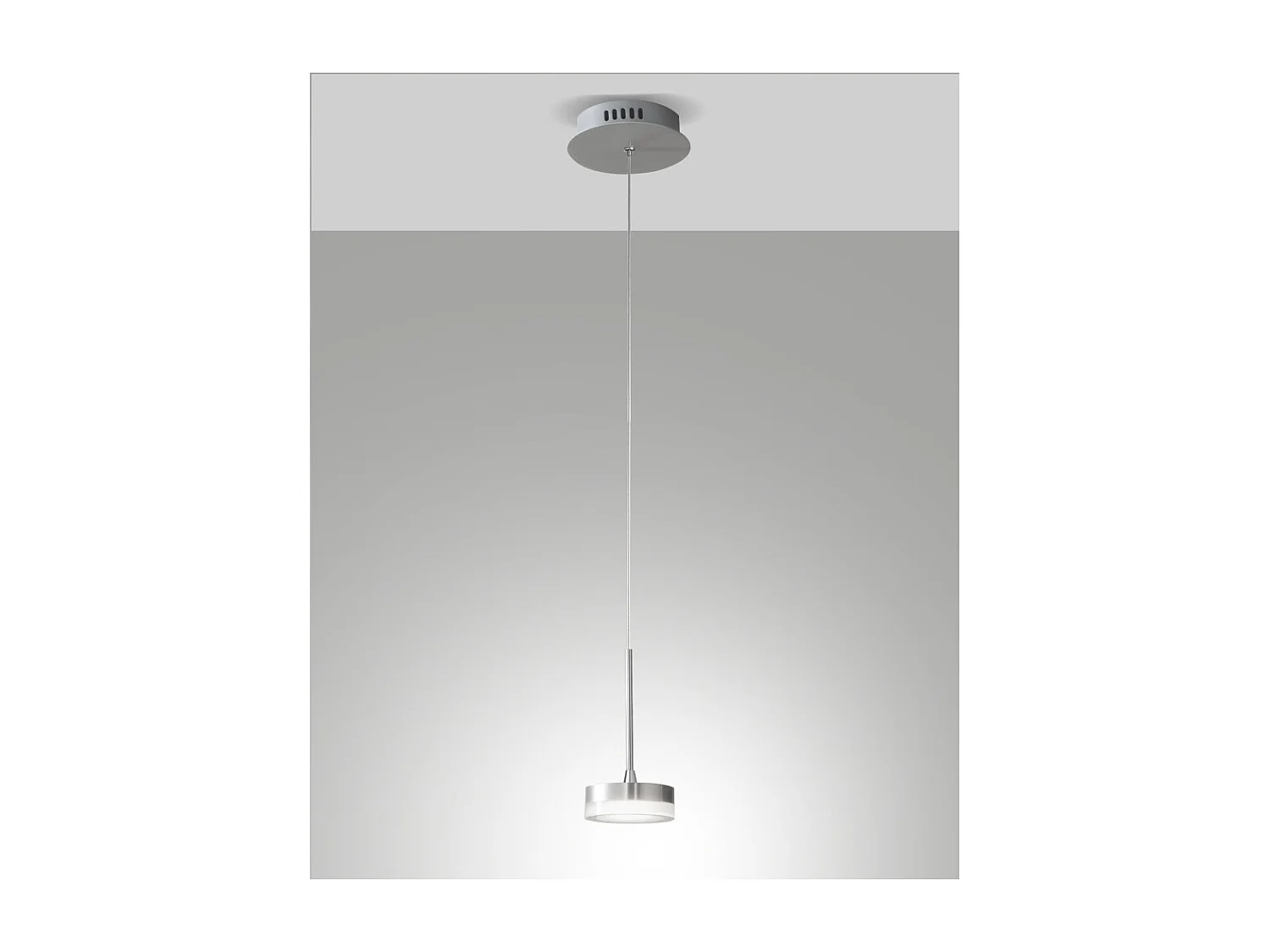 Dunk - Einzelne Pendelleuchte aus satiniertem Aluminium von Fabas Luce - 8W dimmbare LED, modernes Design