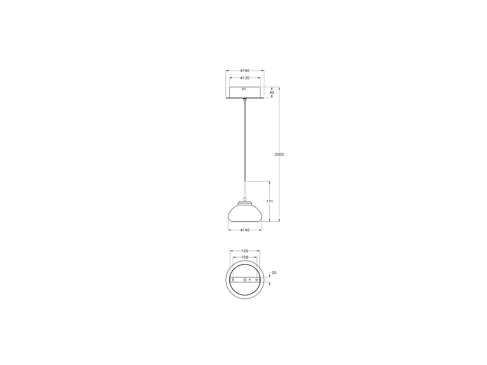 Arabella - Enkelt pendellampe fra Fabas Luce - 8W LED - Loftlampe diameter 14 cm rav