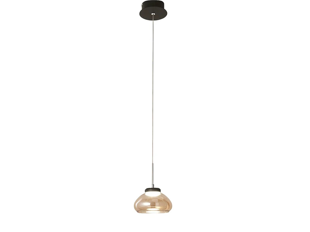 Arabella - Enkelt pendellampe fra Fabas Luce - 8W LED - Loftlampe diameter 14 cm rav