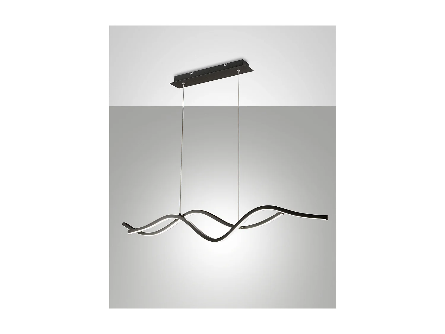 Lámpara colgante LED negra Sinuo 36W 3666-45-101 Fabas Luce