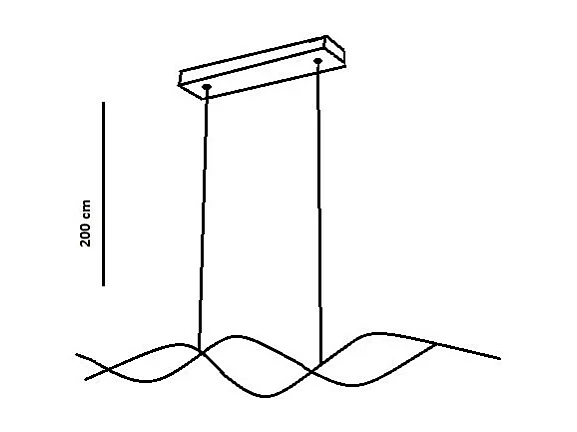 Lámpara colgante LED negra Sinuo 36W 3666-45-101 Fabas Luce