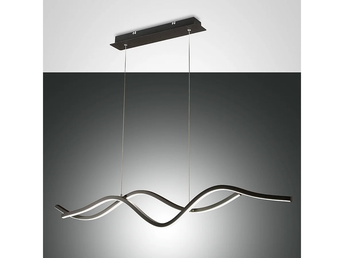 Lámpara colgante LED negra Sinuo 36W 3666-45-101 Fabas Luce