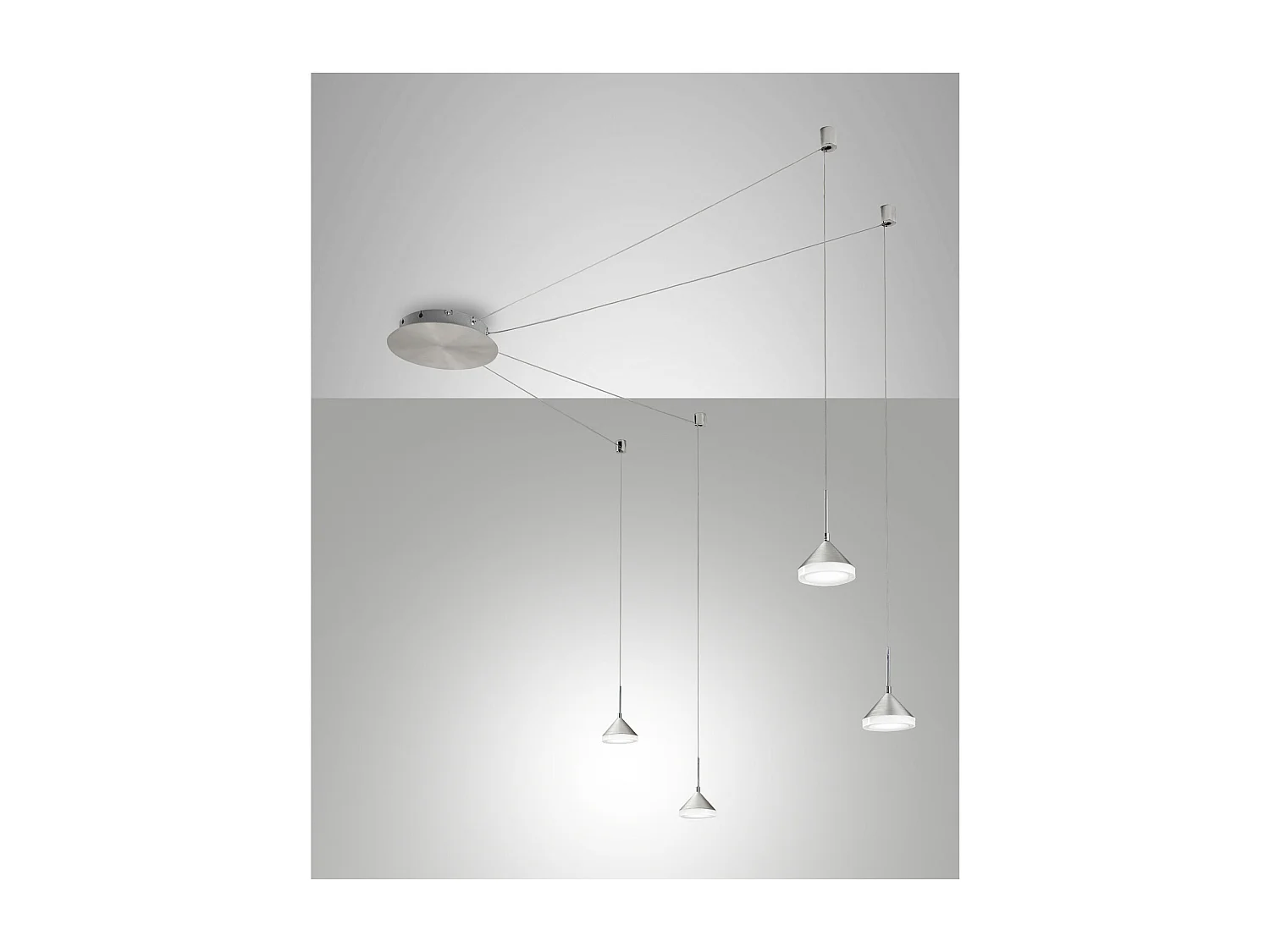 Isabella LED-pendelkroonluchter in metaal en methacrylaat 3410-49-212 Fabas Luce