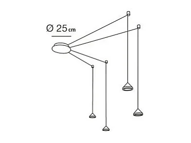 Isabella LED-pendelkroonluchter in metaal en methacrylaat 3410-49-212 Fabas Luce