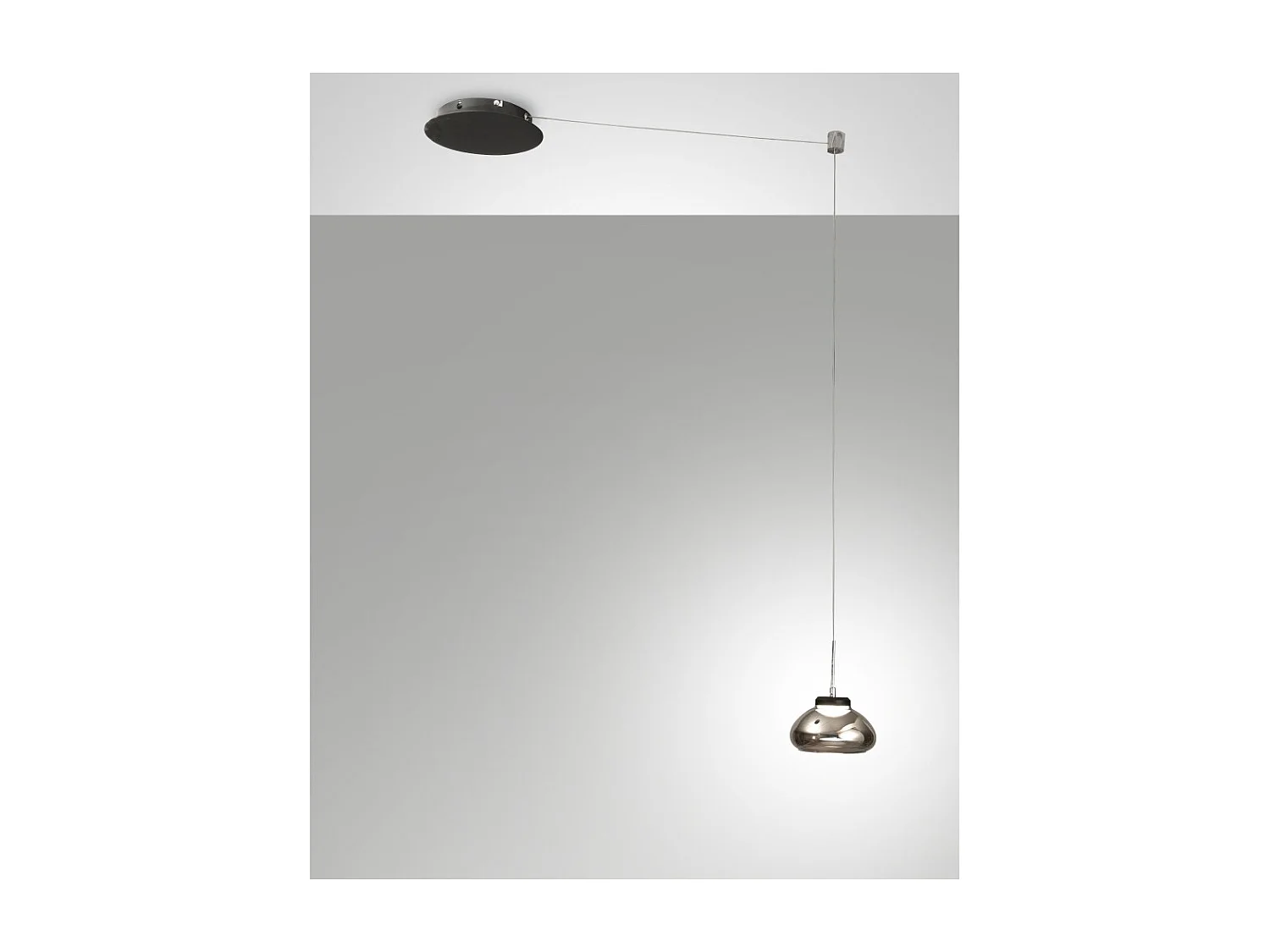 Arabella - Lámpara colgante ahumada descentralizada - Fabas Luce - LED regulable 8W - Montaje descentralizado