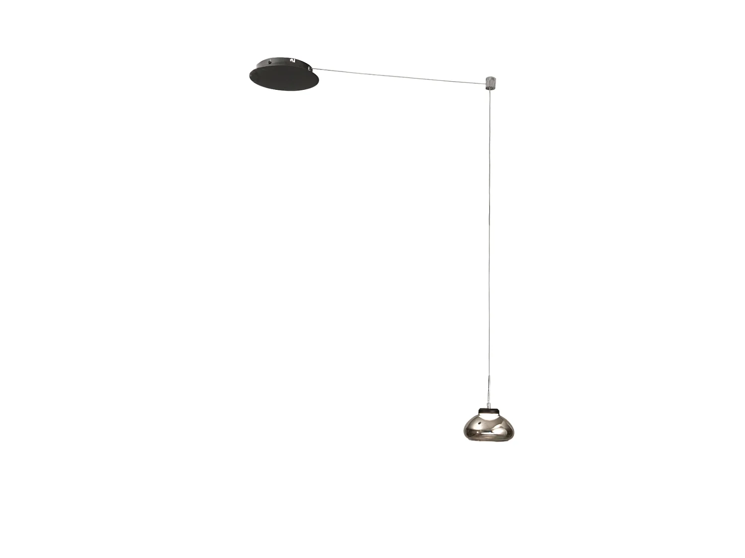 Arabella - Lámpara colgante ahumada descentralizada - Fabas Luce - LED regulable 8W - Montaje descentralizado