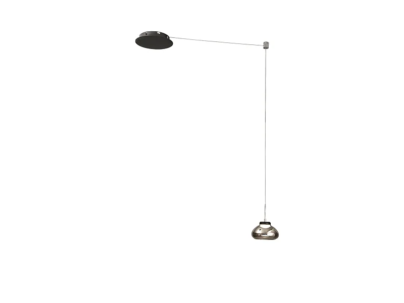 Arabella - Lámpara colgante ahumada descentralizada - Fabas Luce - LED regulable 8W - Montaje descentralizado