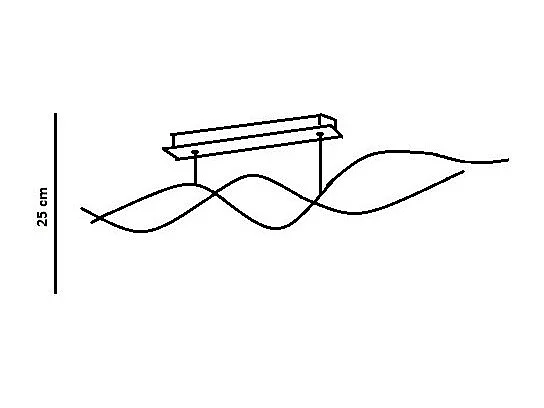 Lámpara colgante de techo LED Sinuo 36W negra 3666-65-101 Fabas Luce