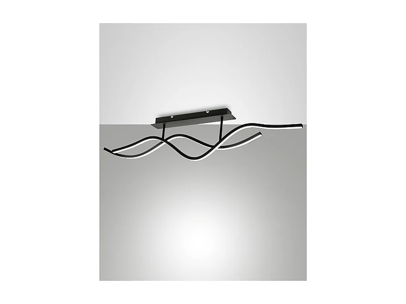 Lámpara colgante de techo LED Sinuo 36W negra 3666-65-101 Fabas Luce