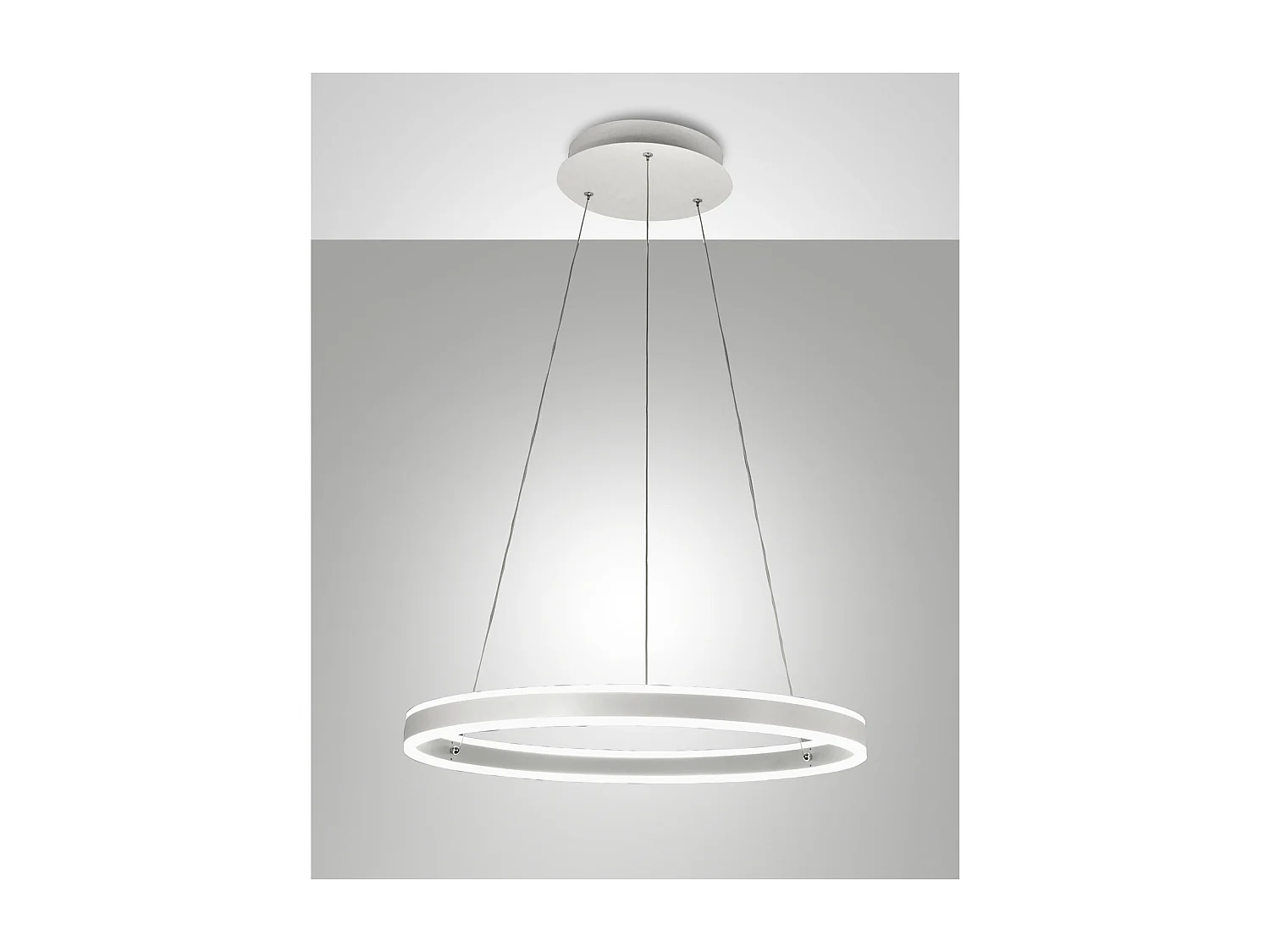 Suspension LED Palau 60W 3000K Dimmable d.60cm Blanc Design Moderne en Métal et Méthacrylate