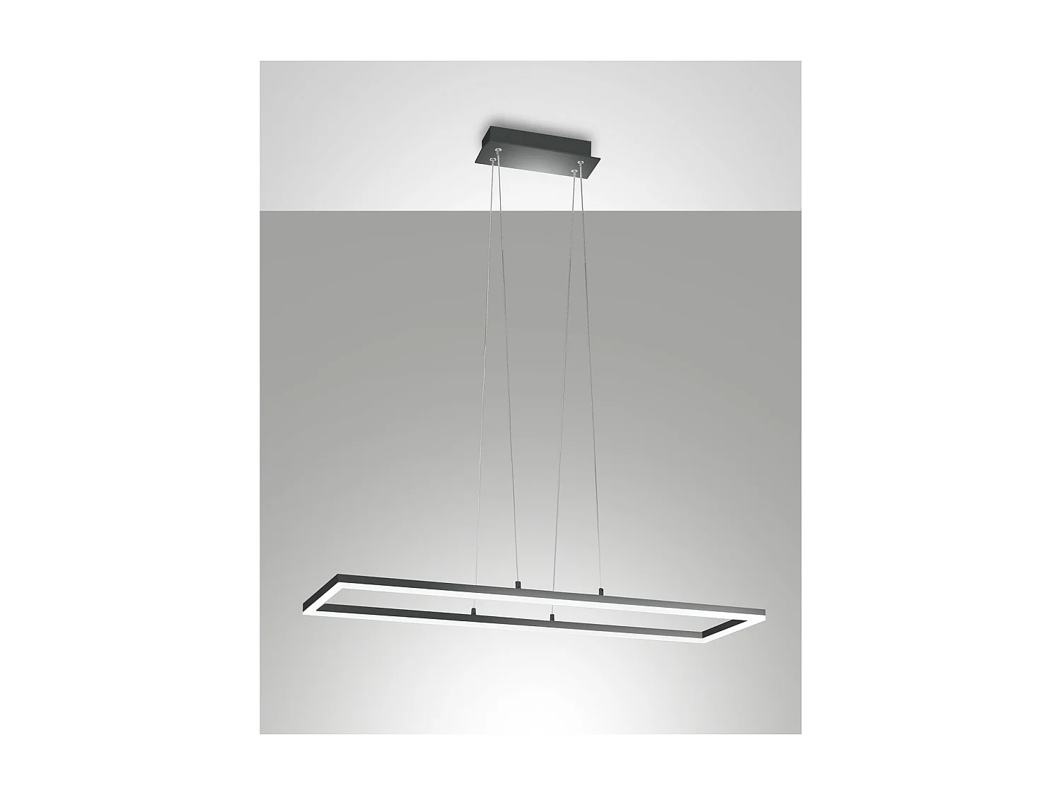 BARD LED pendelplafondlamp 52W Antraciet 3394-43-282 Fabas Luce