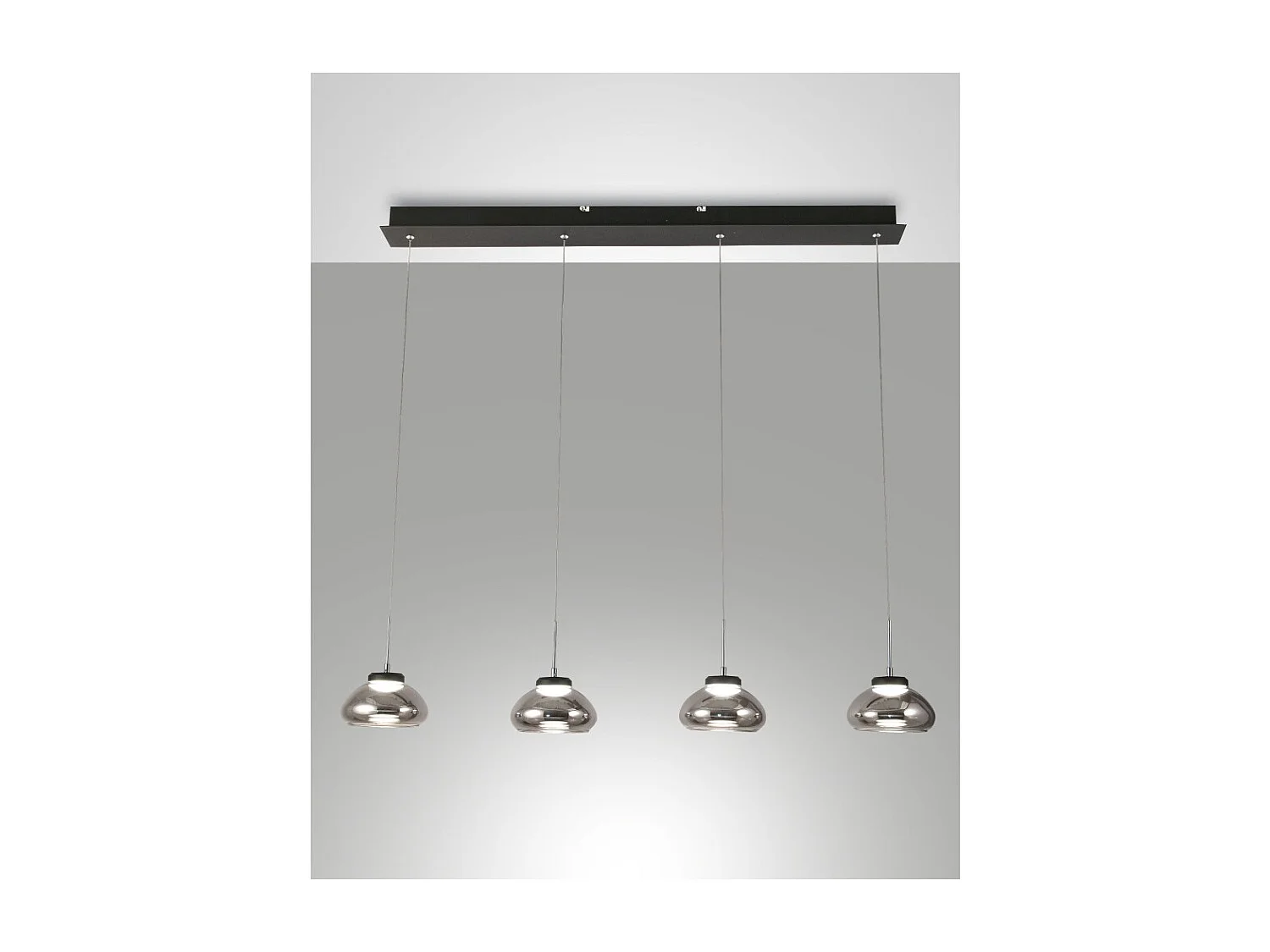 Arabella - Lámpara colgante Fabas Luce de 4 luces - LED 32W - Diseño moderno ahumado