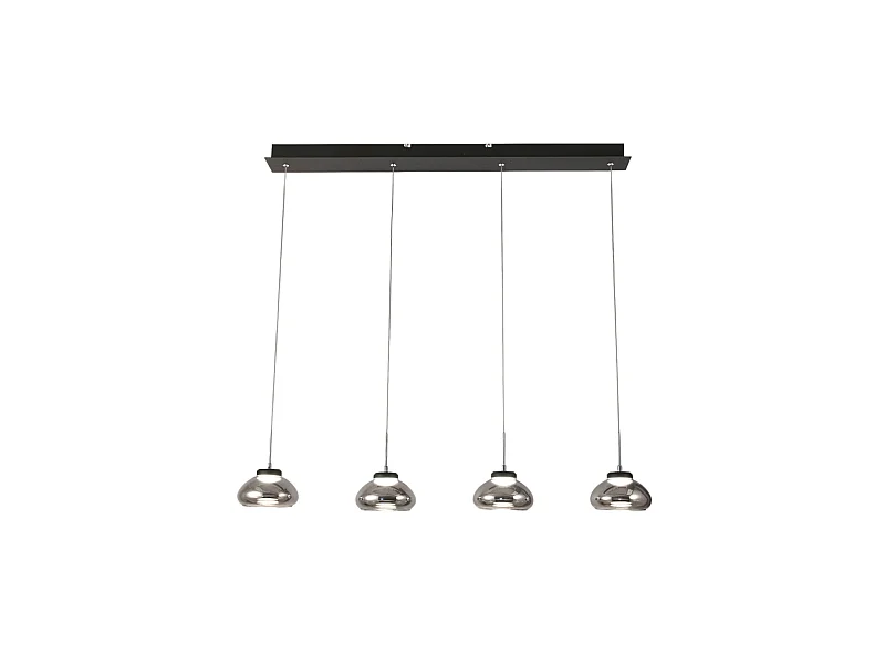 Arabella - Lámpara colgante Fabas Luce de 4 luces - LED 32W - Diseño moderno ahumado