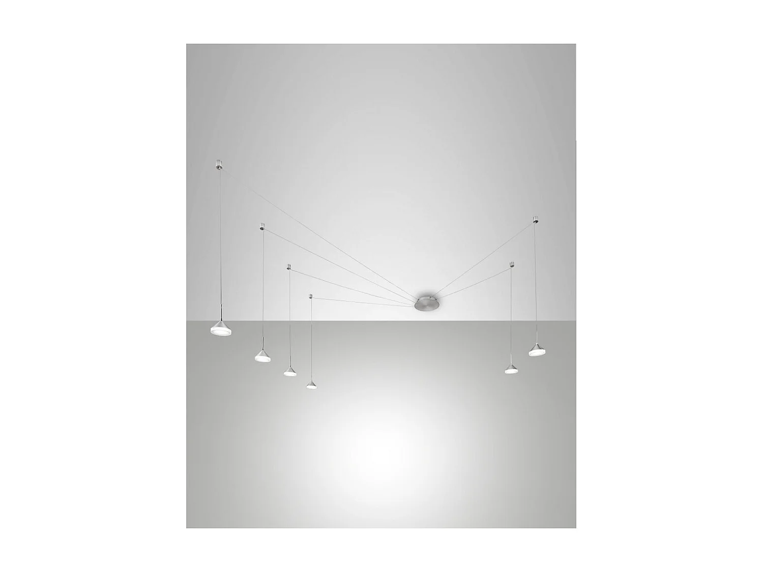 Lámpara colgante LED Isabella 48W 3000K regulable Ø350 cm Aluminio satinado - Lámpara de araña de metal de forma variable