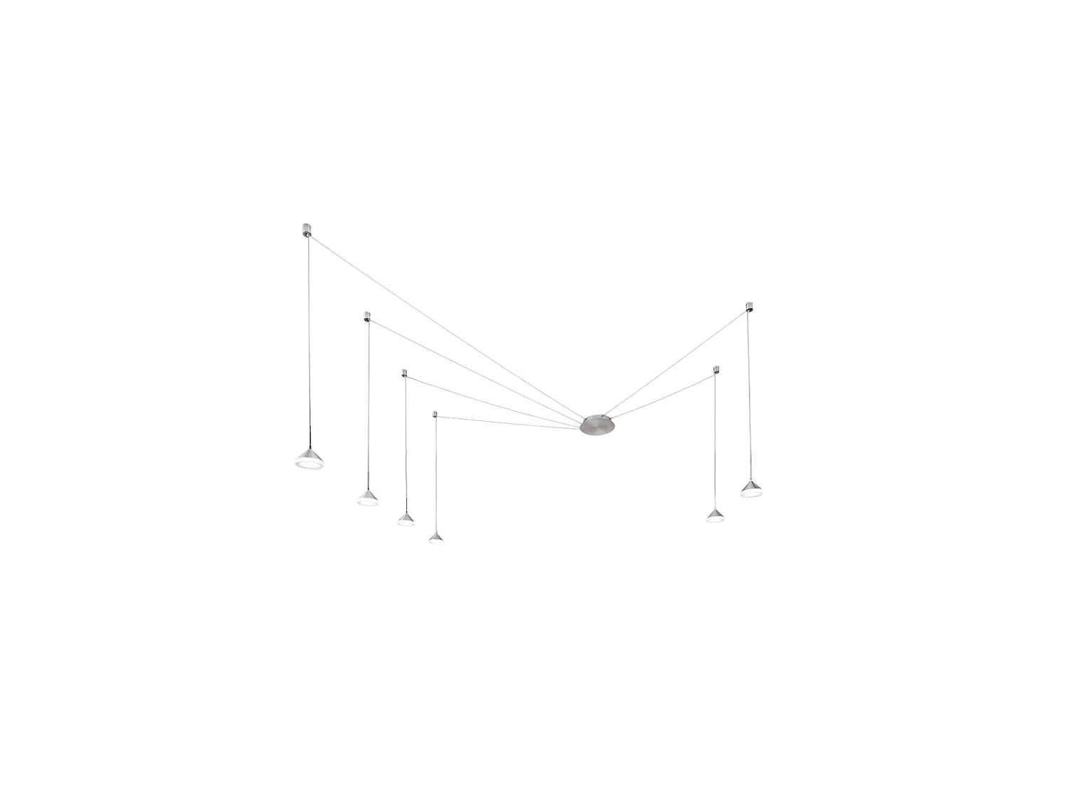Lámpara colgante LED Isabella 48W 3000K regulable Ø350 cm Aluminio satinado - Lámpara de araña de metal de forma variable
