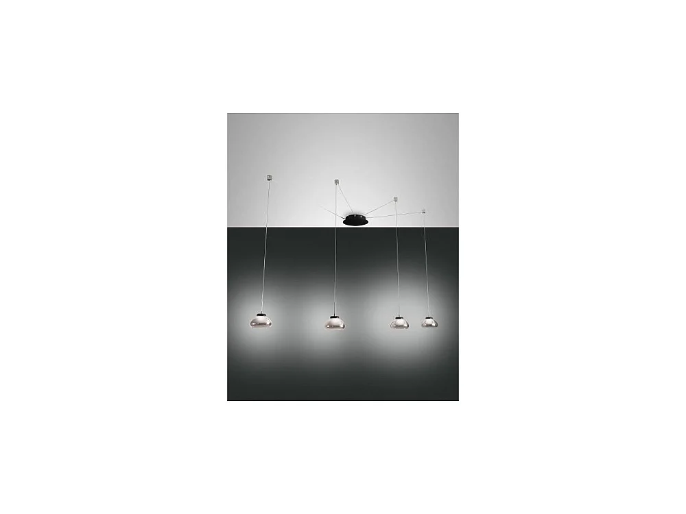 Lustre suspension Arabella LED en métal et verre soufflé fumé 3547-49-126 Fabas Luce