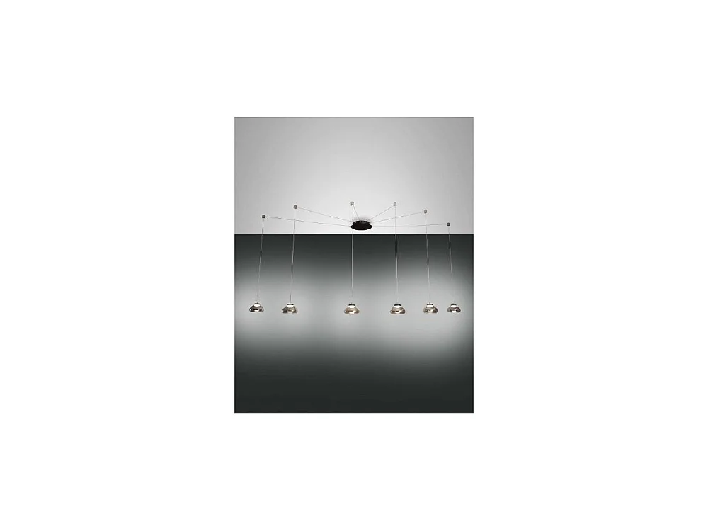 Lustre suspension Arabella LED en métal et verre soufflé fumé 3547-46-126 Fabas Luce