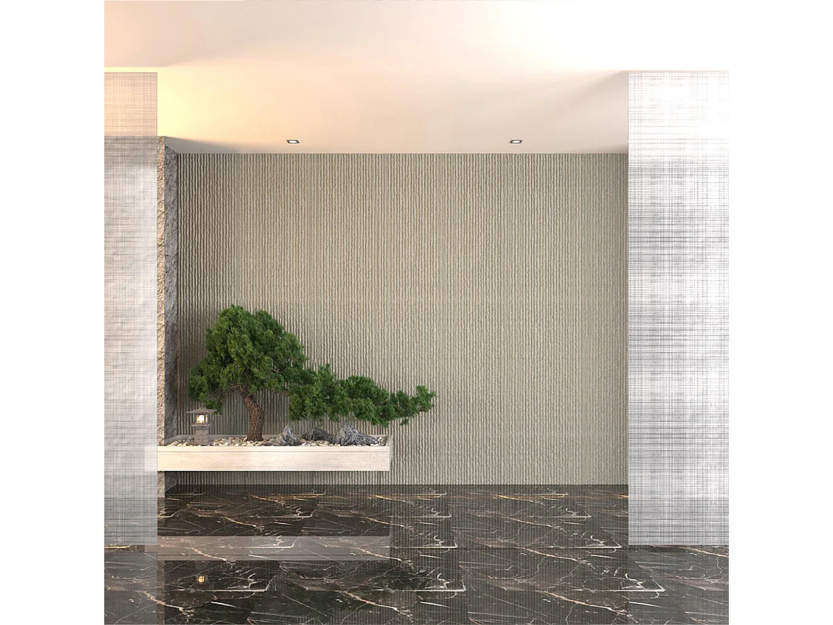 Ensemble de 12 panneaux décoratifs effet pierre 3D grattée, revêtement mural PU 8,6 m² (120 x 60 x 2,5 cm), gris roche