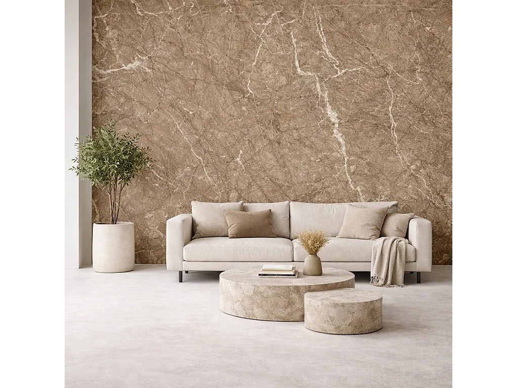 Pannello decorativo effetto marmo gres porcellanato set 6 pz 4,3 mt2 rivestimento murale PVC in UV 120 x 60 Marmo Beige