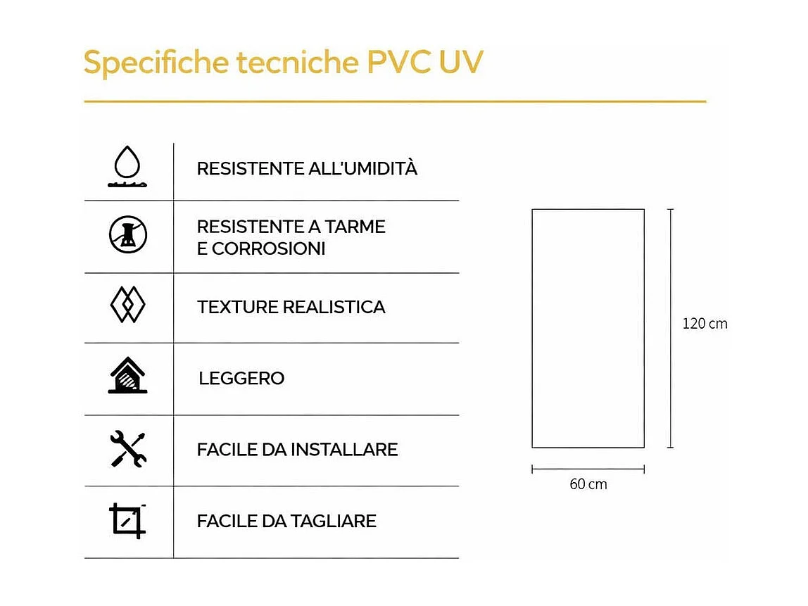 Pannello decorativo effetto marmo gres porcellanato set 6 pz 4,3 mt2 rivestimento murale PVC in UV 120 x 60 Marmo Beige