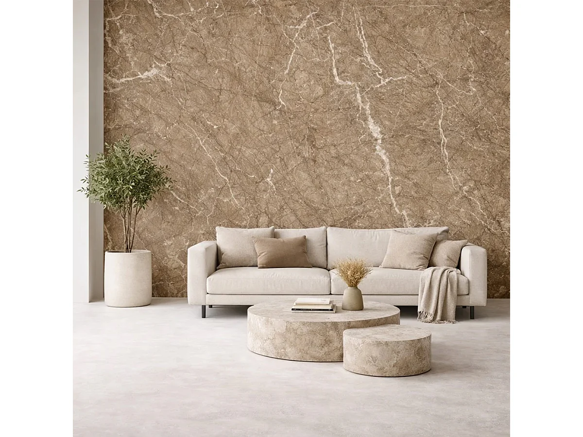 Panneau décoratif en grès cérame effet marbre, lot de 6 pièces, revêtement mural PVC 4,3 m², finition UV, 120 x 60 cm, beige marbré