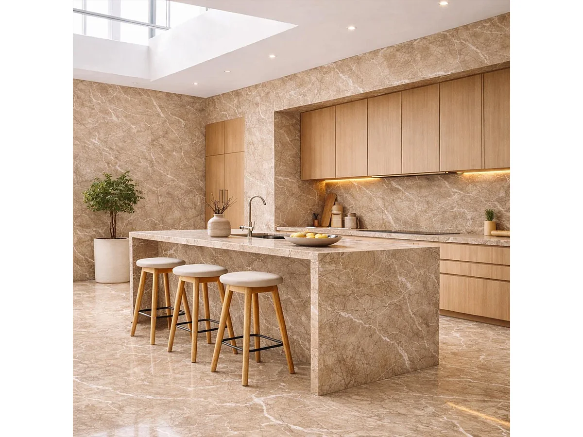 Panneau décoratif en grès cérame effet marbre, lot de 6 pièces, revêtement mural PVC 4,3 m², finition UV, 120 x 60 cm, beige marbré