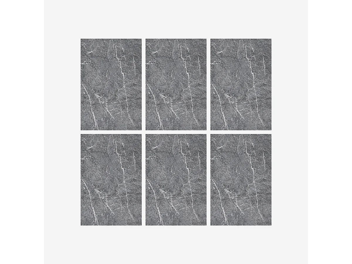 Panneau décoratif en grès cérame effet marbre, lot de 6 pièces, revêtement mural PVC 4,3 m², finition UV, 120 x 60 cm, marbre gris