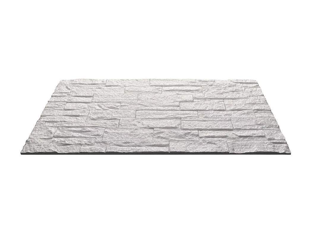 Ensemble de 12 panneaux décoratifs effet brique et pierre 3D, revêtement mural PU 8,6 m² (120x60x2,5 cm), quartzite blanc