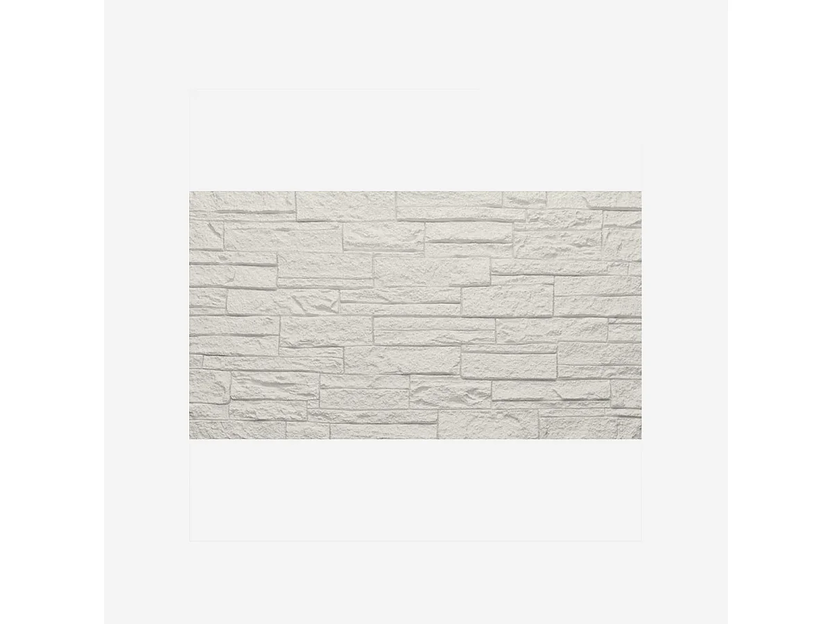 Ensemble de 12 panneaux décoratifs effet brique et pierre 3D, revêtement mural PU 8,6 m² (120 x 60 x 2,5 cm), quartzite blanc