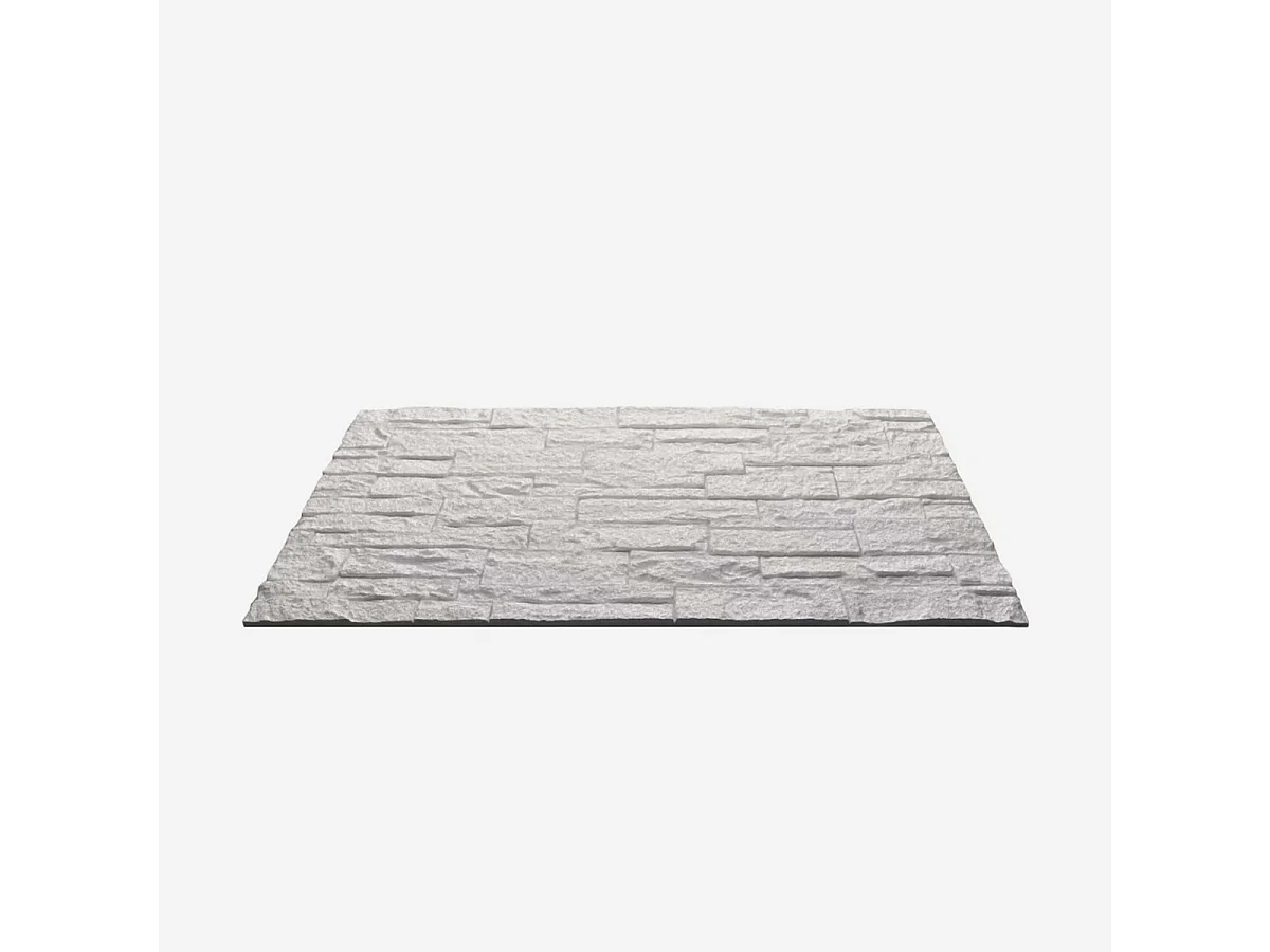 Ensemble de 12 panneaux décoratifs effet brique et pierre 3D, revêtement mural PU 8,6 m² (120 x 60 x 2,5 cm), quartzite blanc