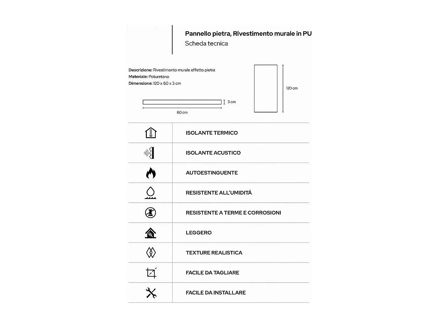 Zestaw dekoracyjnych paneli 3D z efektem kamienia, 10 szt., 7,2 m2, okładzina ścienna PU, 120 x 60 x 3, kolor cementowo-szary