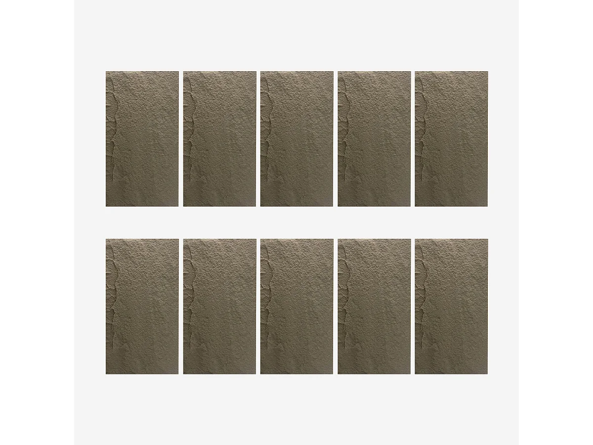 Zestaw dekoracyjnych paneli 3D z efektem kamienia, 10 szt., 7,2 m2, okładzina ścienna PU, 120 x 60 x 3, Volcano Grey