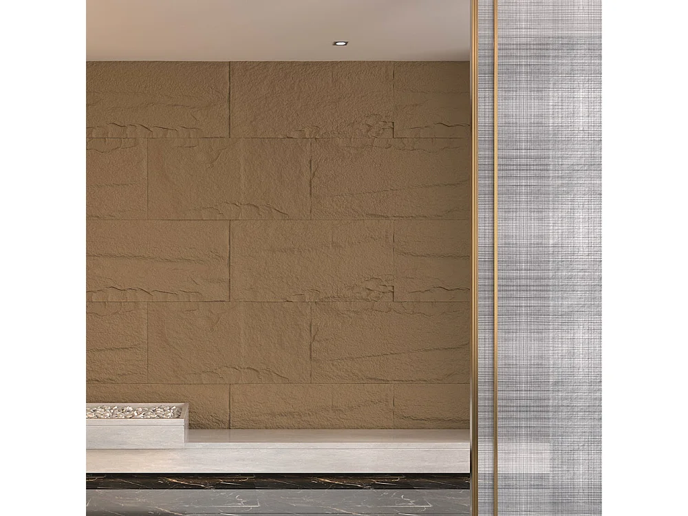 Ensemble de 10 panneaux décoratifs effet pierre 3D, revêtement mural PU 7,2 m², dimensions 120x60x3 cm, Tufo