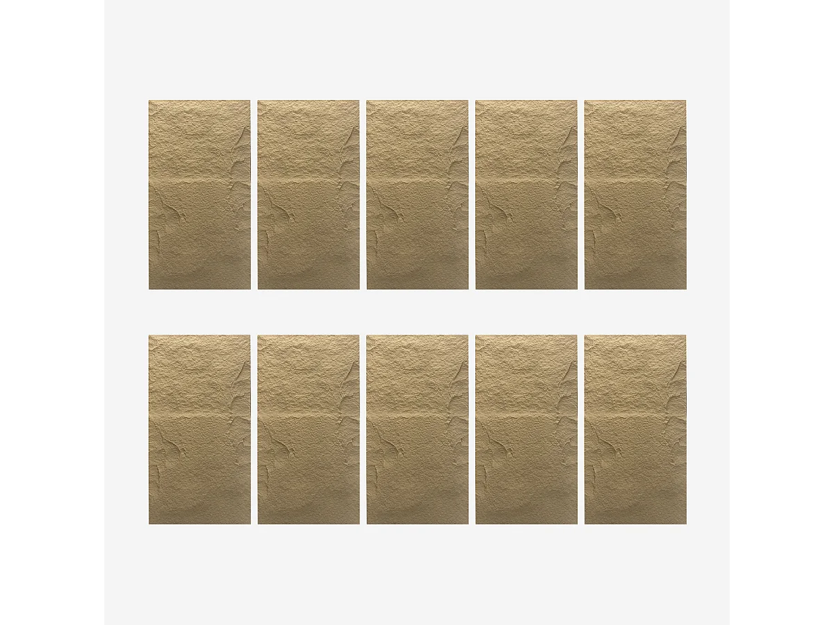 Ensemble de 10 panneaux décoratifs effet pierre 3D, revêtement mural PU 7,2 m² (120 x 60 x 3 cm), Tufo